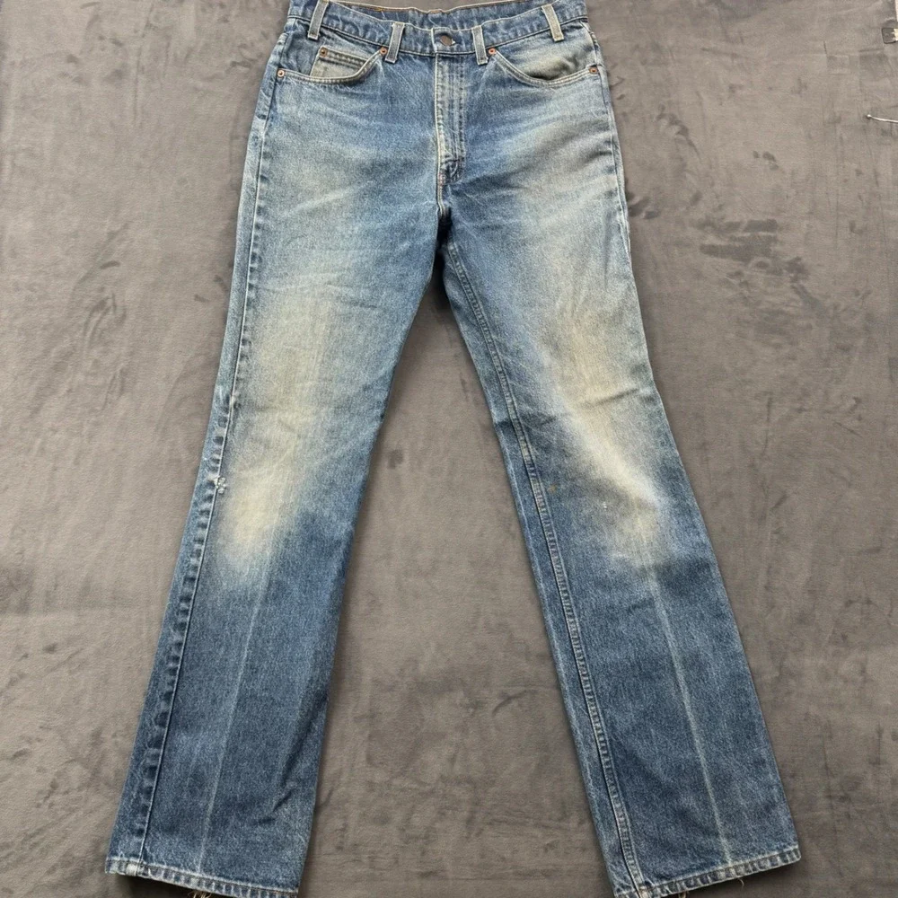 Vintage Levis 517 Orange Tab Jeans Men 34x34 Made in USA Blue Bootcut 20517-0217